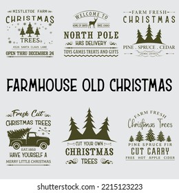 Farmhouse Christmas SVG Rustic Sign - Cut Files SVG dxf png jpg  Cricut silhouette Farmhouse Sign  Farm Fresh Svg  Christmas Trees SVG svg