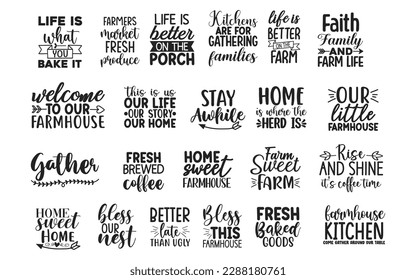 Farmhouse cut files Bundle, Farmhouse Quotes, Farmhouse SVG cut files, Hand drawn lettering phrase, EPS files, SVG bundle, Saying about Farmhouse,