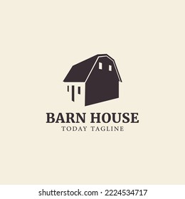 farmhouse farm and barn logo vector icon symbol design illustration