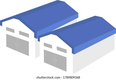 farmhouse flat illustration vector icon