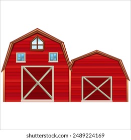 farmhouse front view building house flat vector.