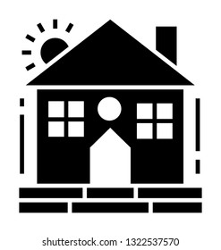 Farmhouse glyph vector icon 