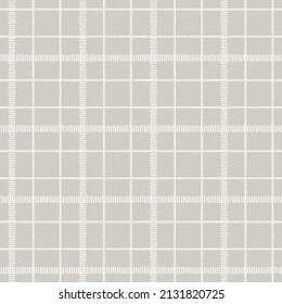 Farmhouse grey seamless check vector pattern. Gingham baby color checker background. Woven tweed all over print. 