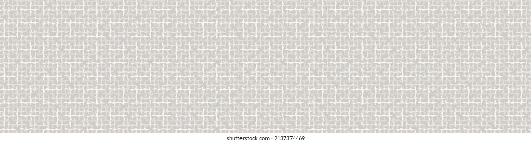 Farmhouse grey seamless check vector pattern border. Gingham gray baby color checker ribbon. Woven tweed all over print bordur. 