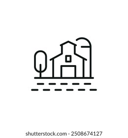 Farmhouse icon. Simple farmhouse icon for social media, app, and web design. Vector illustration.