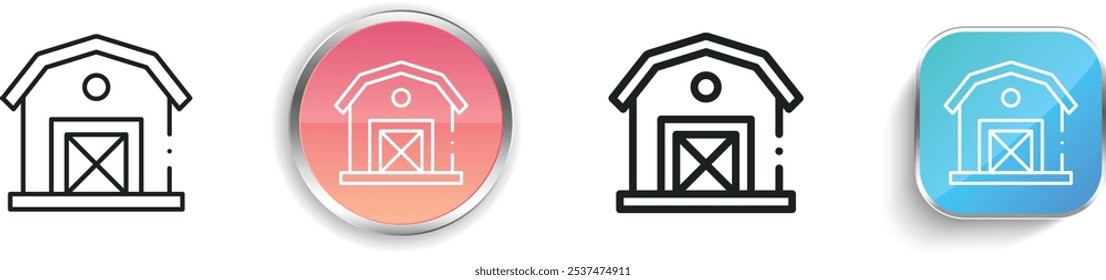 farmhouse icon. Thin Linear, Regular and Button Style Design Isolated On White Background