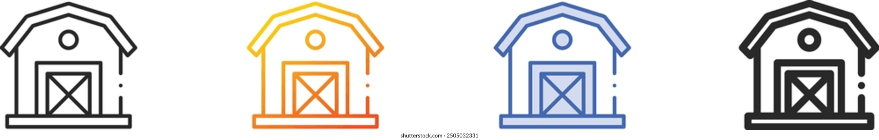 farmhouse icon.Thin Linear, Gradient, Blue Stroke and bold Style Design Isolated On White Background