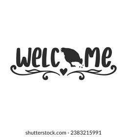 Farmhouse kitchen come gather around are taille - Vector illustration for housewarming posters, banners, Flyer, T-shirt Design