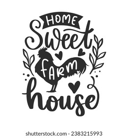 Farmhouse kitchen come gather around are taille - Vector illustration for housewarming posters, banners, Flyer, T-shirt Design