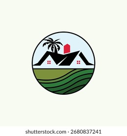 Vetor de modelo de design de logotipo de fazenda