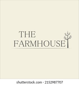 The farmhouse logo design. Vector illustration.	