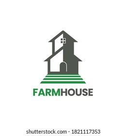 farmhouse logo vector modern simple design with white background