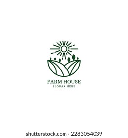 Farmhouse minimalist line logo template