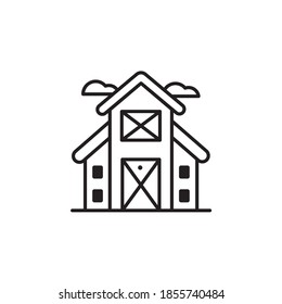 Farmhouse outline icon style illustration. EPS 10 File