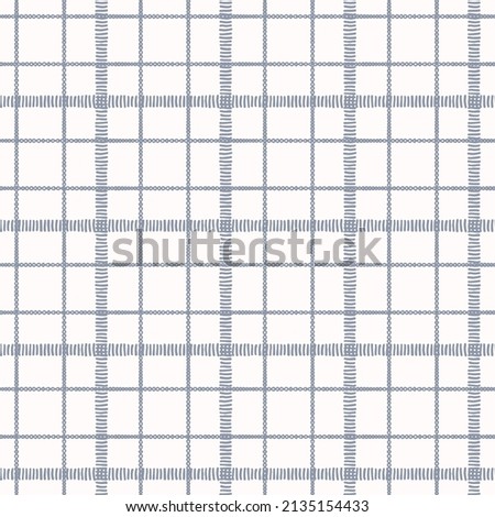 Farmhouse seamless check vector pattern. Gingham baby color checker background. Woven tweed all over print. 