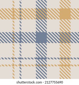 Farmhouse seamless plaid vector pattern. Gingham baby color checker background. Woven tweed all over print. 