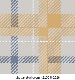 Farmhouse seamless plaid vector pattern. Gingham baby color checker background. Woven tweed all over print. 
