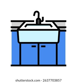 farmhouse sink color icon vector. farmhouse sink sign. isolated symbol illustration