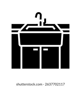 farmhouse sink glyph icon vector. farmhouse sink sign. isolated symbol illustration