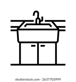 farmhouse sink line icon vector. farmhouse sink sign. isolated contour symbol black illustration