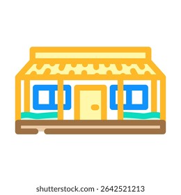 farmhouse style cabin color icon vector. farmhouse style cabin sign. isolated symbol illustration