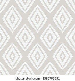 Farmhouse style diamond seamless repeat vector pattern sand white