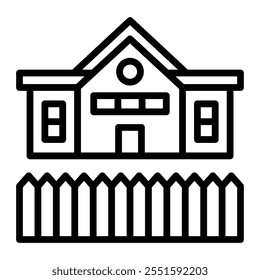 Farmhouse Vector Line Icon Design