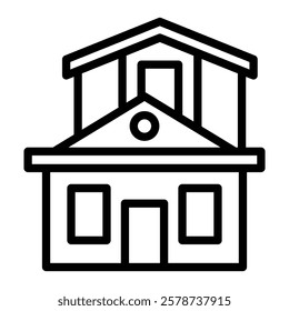 Farmhouse Vector Line Icon Design