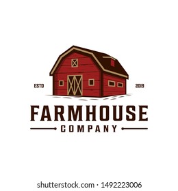 Farmhouse,warehouse / barn vintage logo design. Countryside hand drawn logo