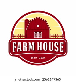 Farmhouse,warehouse, barn vintage logo design.