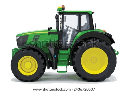 farming 3d realistic model farm machine art design logo icon sign symbol template big tire wheel yellow green John Deere New jcb Iseki cute toy barn big tire
