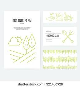 Farming and agricultural industry business identity elements. Modern vector template for your business. 