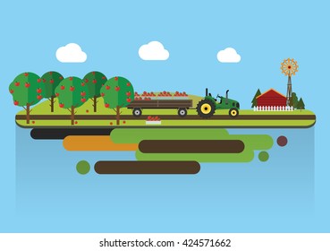 El concepto de agricultura agrícola se ilustra con vectores planos.