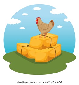 farming and agriculture hay bales icon