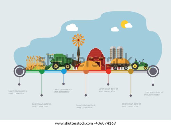 Farming Agriculture Infographic Flat Vector Illustration Stock Vector ...