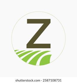 Farming and Agriculture Logo On Letter Z Concept For Bakery, Bread, Cake, Cafe, Pastry Symbol