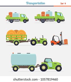 Farming and agriculture vehicle illustration. Flat style, vector, isolated and editable.