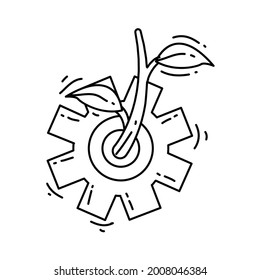 Agrarsymbol. handgezeichnete Icon Set, Umriss Schwarz, Doodle Symbol, Vektorsymbol-Design.