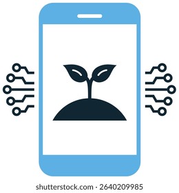 Farming app icon for mobile applications related to agriculture and farm management. Great for app stores, farming tech blogs, and digital farming solutions for modern farmers