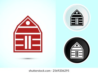 Farming Barn Icon Design Illustration, Farm and Agriculture Barn Sign