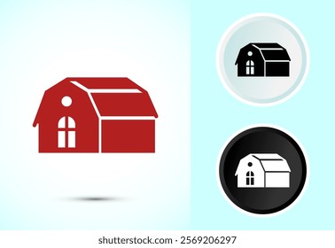 Farming Barn Icon Design Illustration, Farm and Agriculture Barn Sign