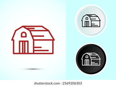 Farming Barn Icon Design Illustration, Farm and Agriculture Barn Sign