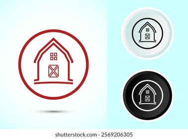 Farming Barn Icon Design Illustration, Farm and Agriculture Barn Sign