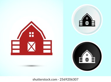 Farming Barn Icon Design Illustration, Farm and Agriculture Barn Sign