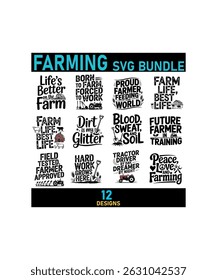 Farming black typography design bundle