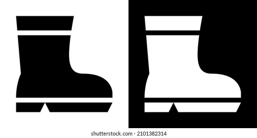 Farming Boots. Icon in White and Black Version.