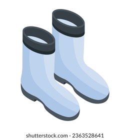 Farming boots isometric icon design 