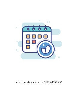 Farming calendar illustration style vector icon.