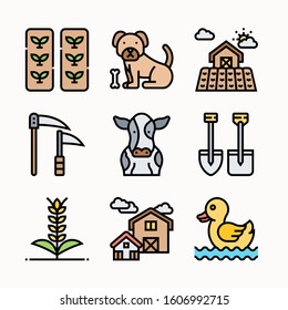 Farming Color icons Pack vector