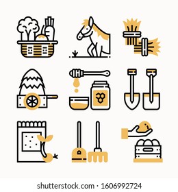 Farming Color icons Pack vector